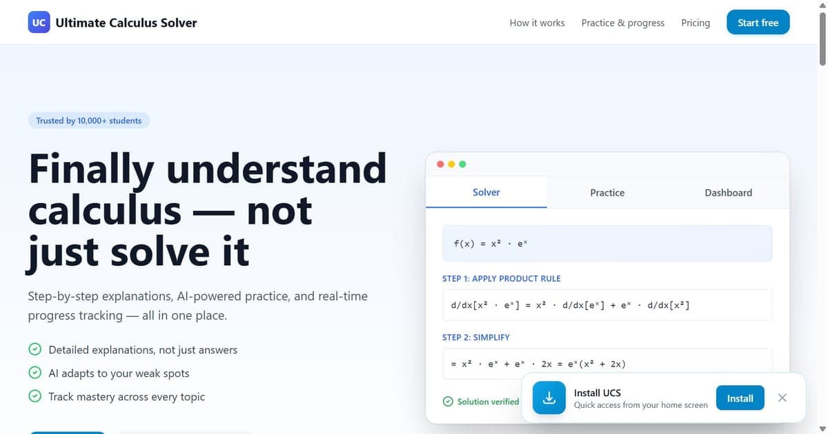 CalcSolve screenshot