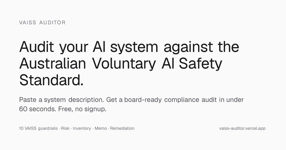 VAISS Compliance Auditor screenshot